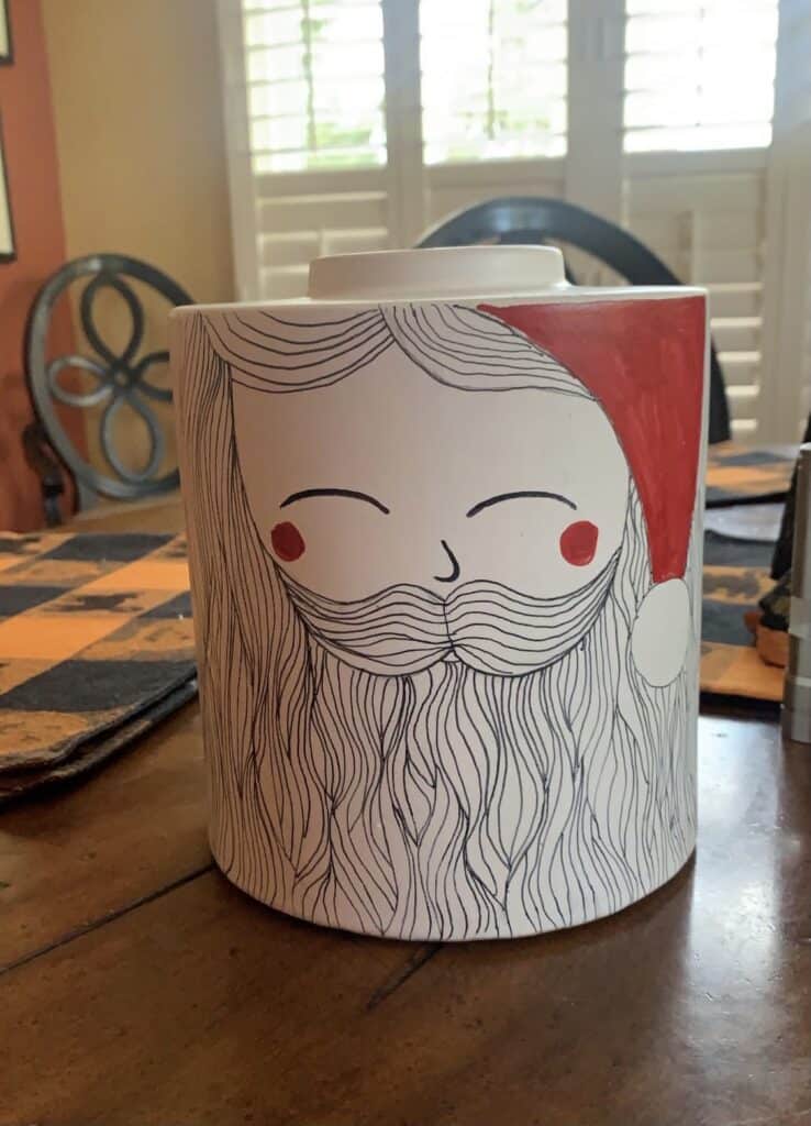 diy Santa face canister