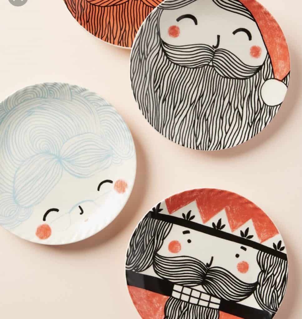 anthropoligie Christmas plates