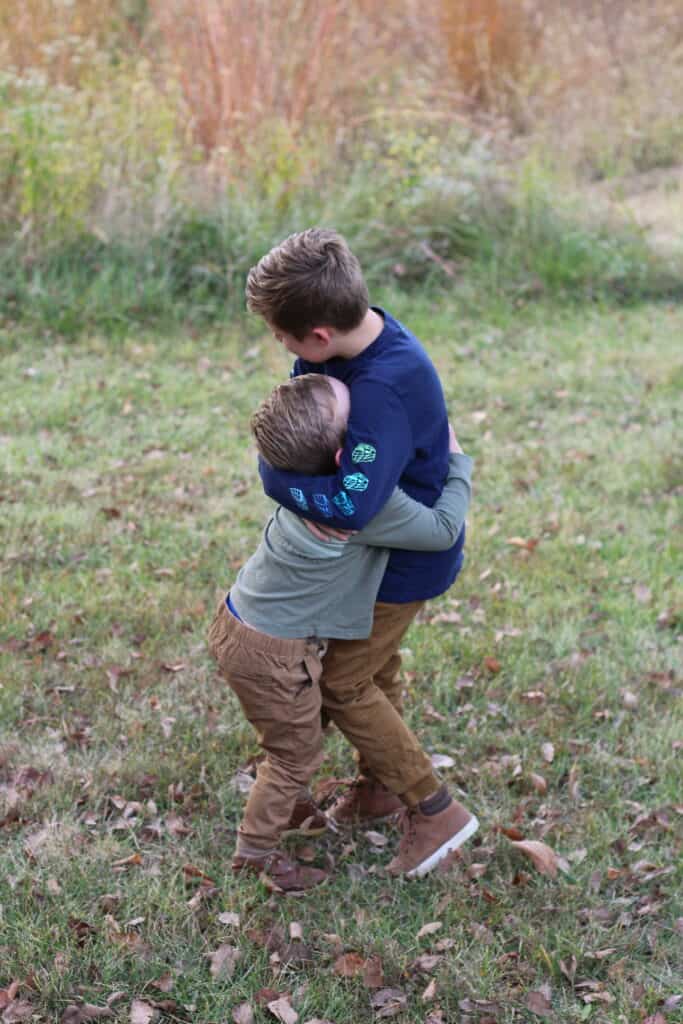 brothers hugging 
