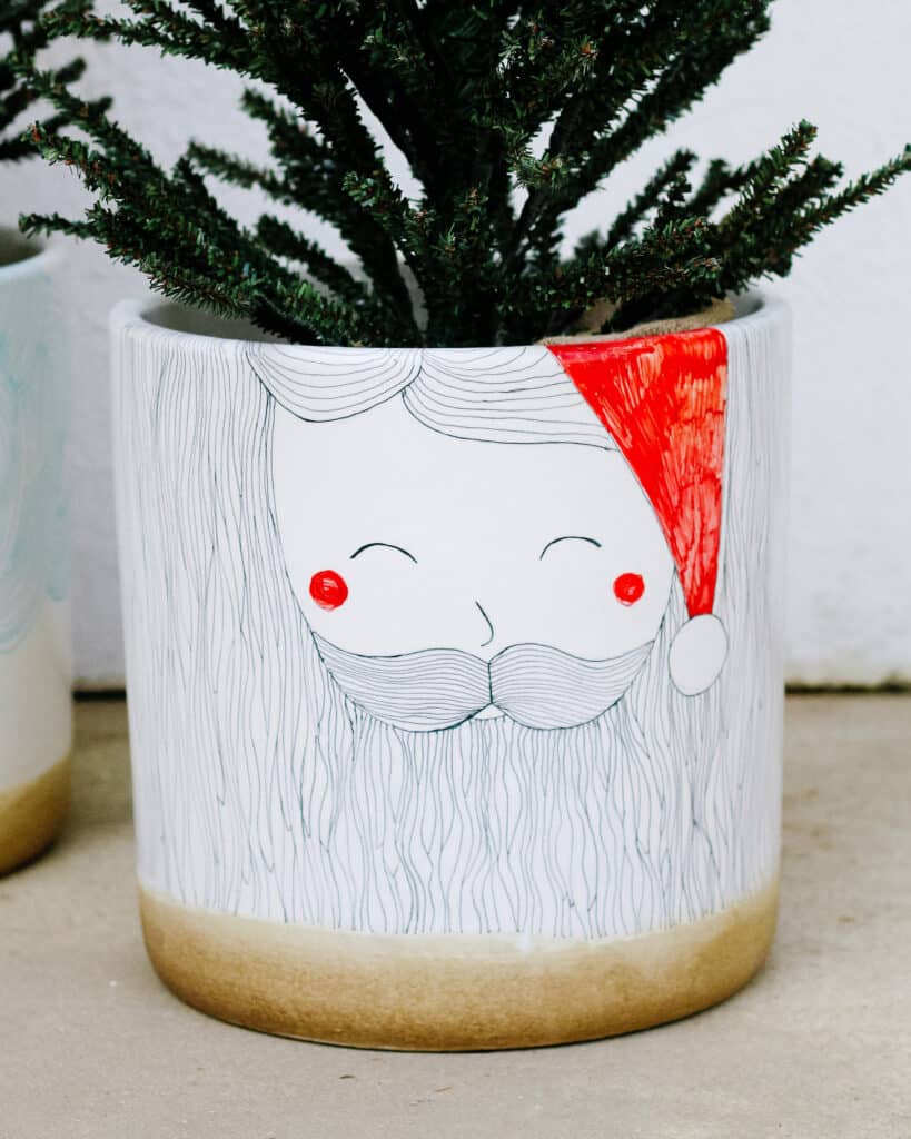 sharpie santa planter