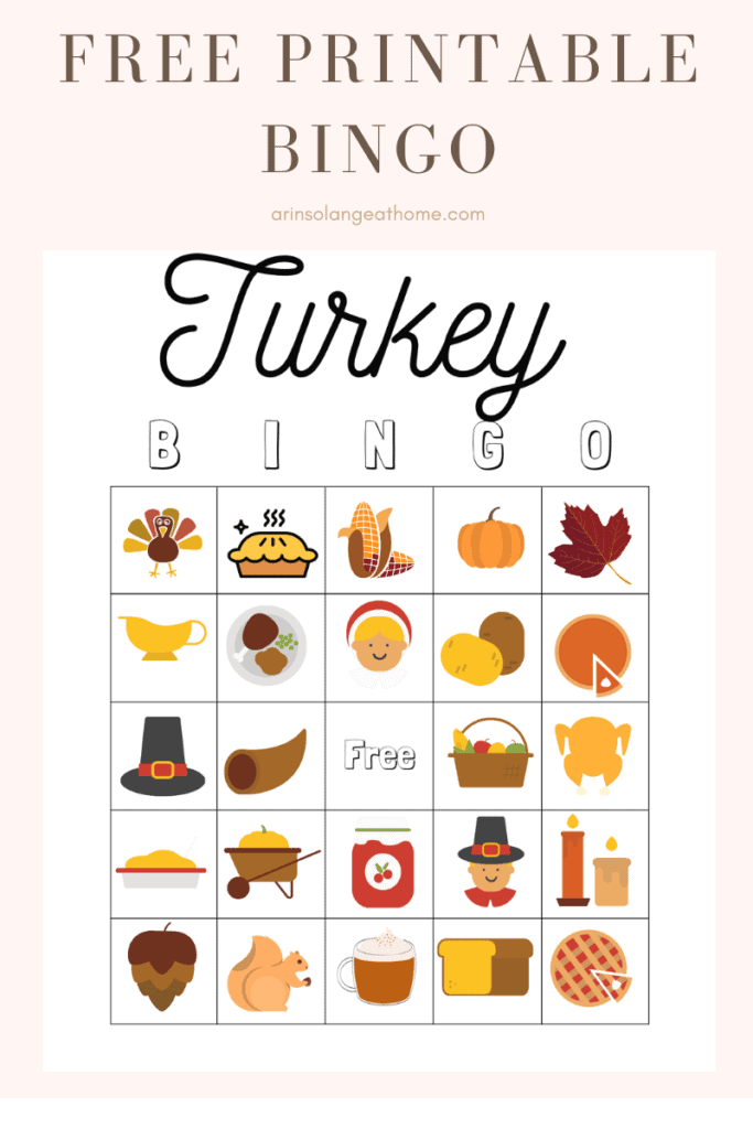 Free Thanksgiving Bingo for Kids - arinsolangeathome