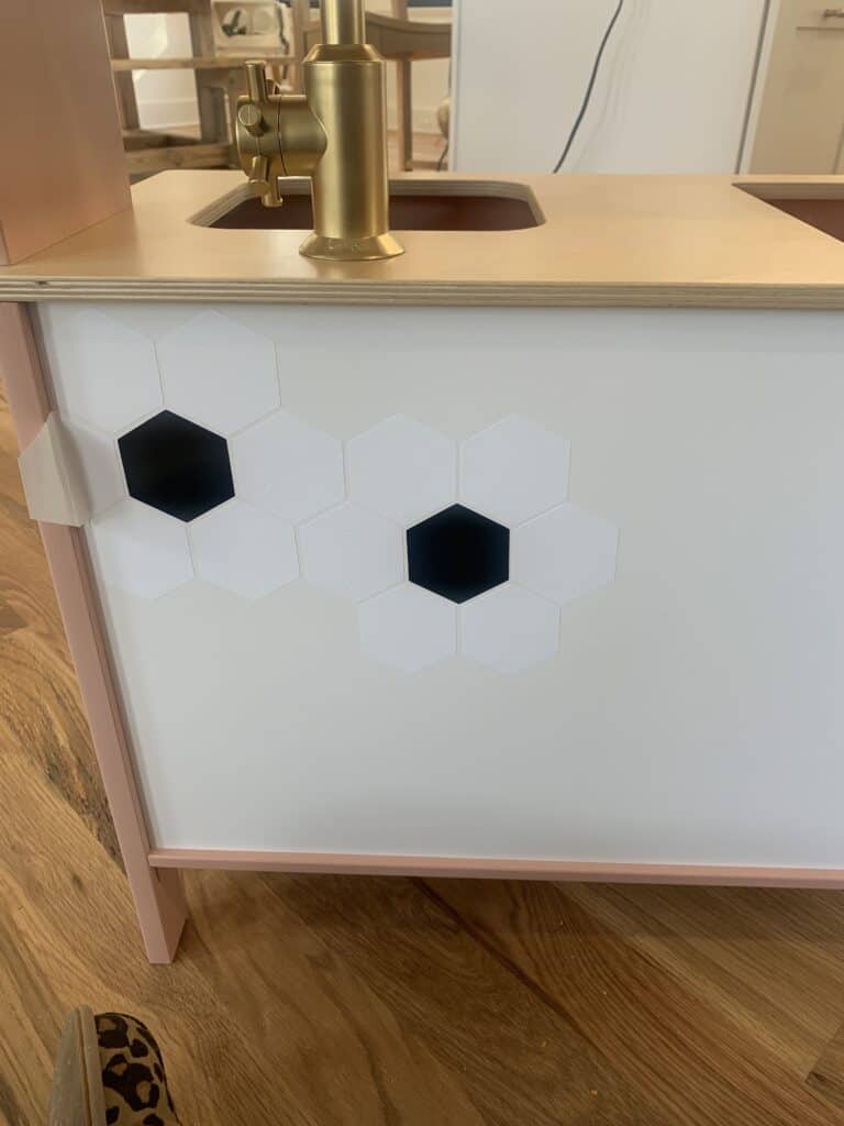 adding faux backsplash with the Cricut 