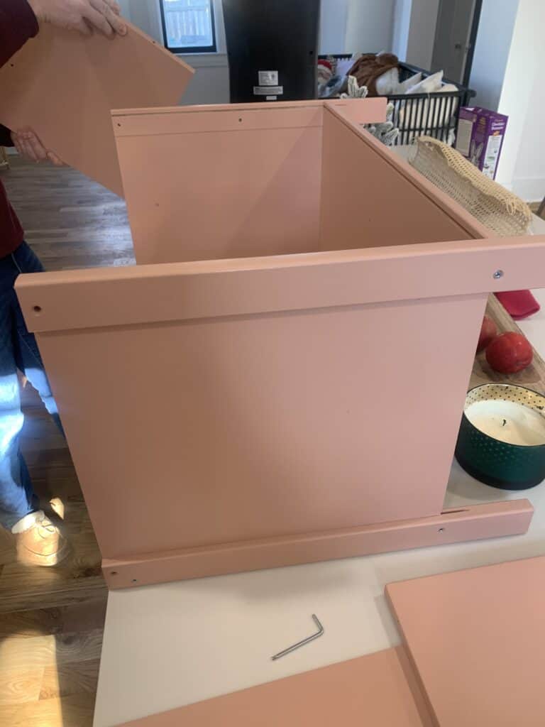 assembling the IKEA Play Kitchen