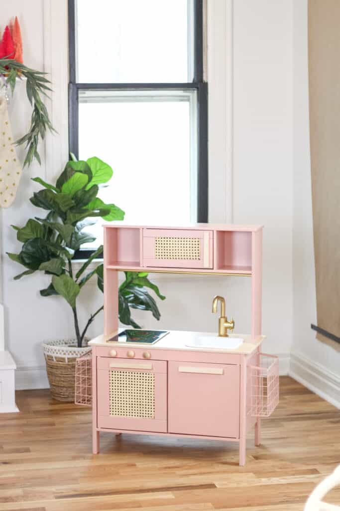 Pink IKEA play kitchen 
