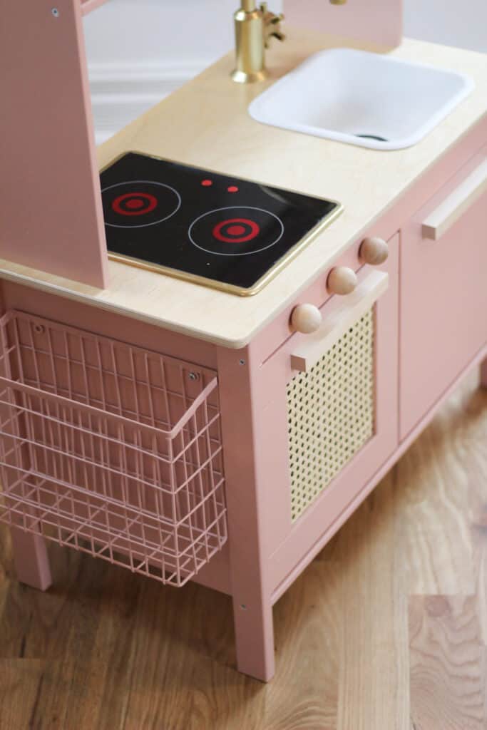 pink IKEA play kitchen 