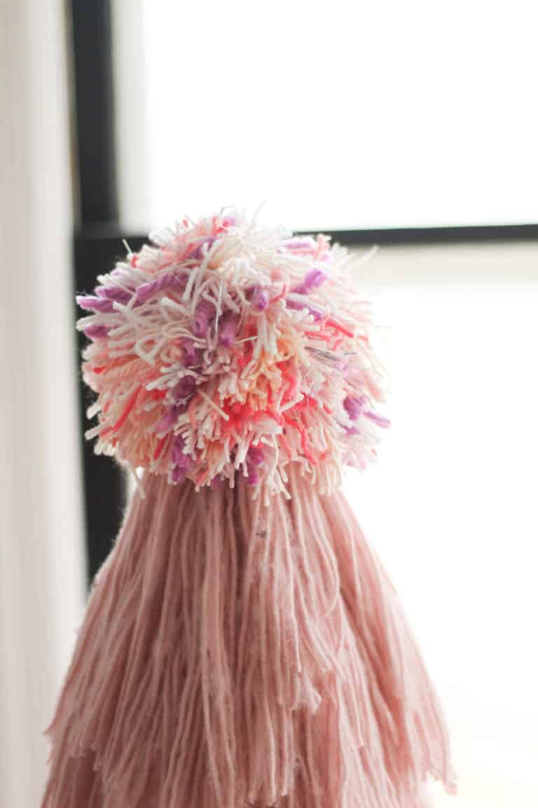 DIY Pink Yarn Christmas Tree - arinsolangeathome