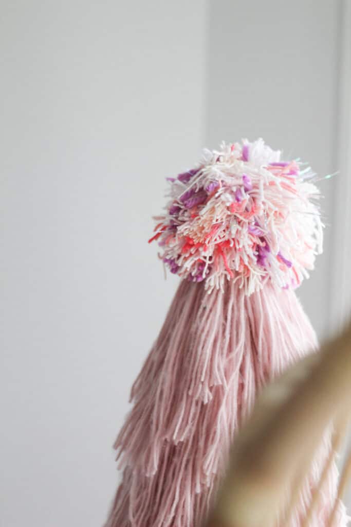 Large pompom on Christmas Tree