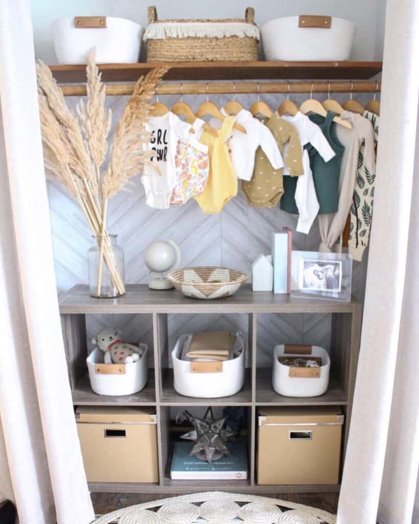 exposed baby closet space