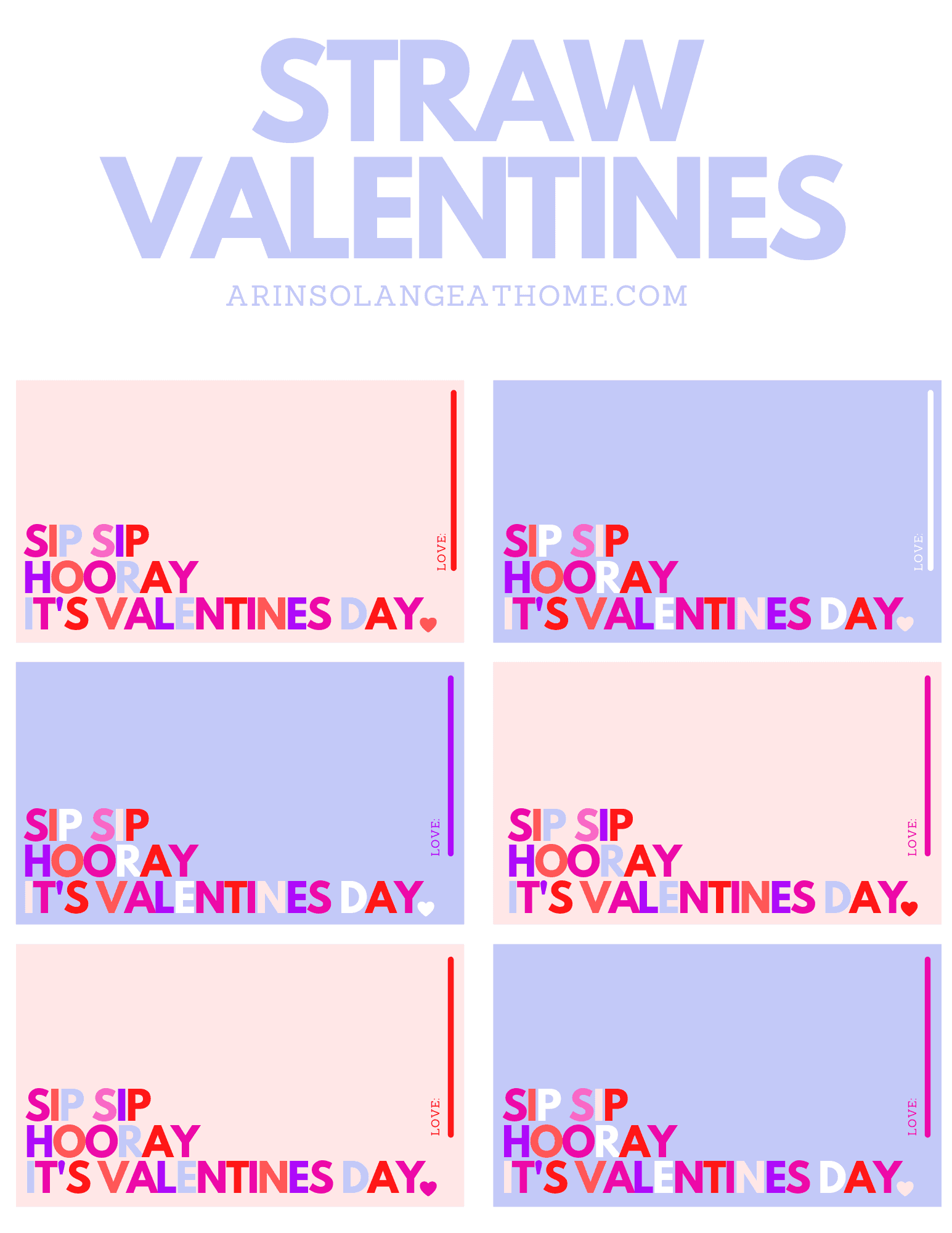 Free Valentine Printables - arinsolangeathome
