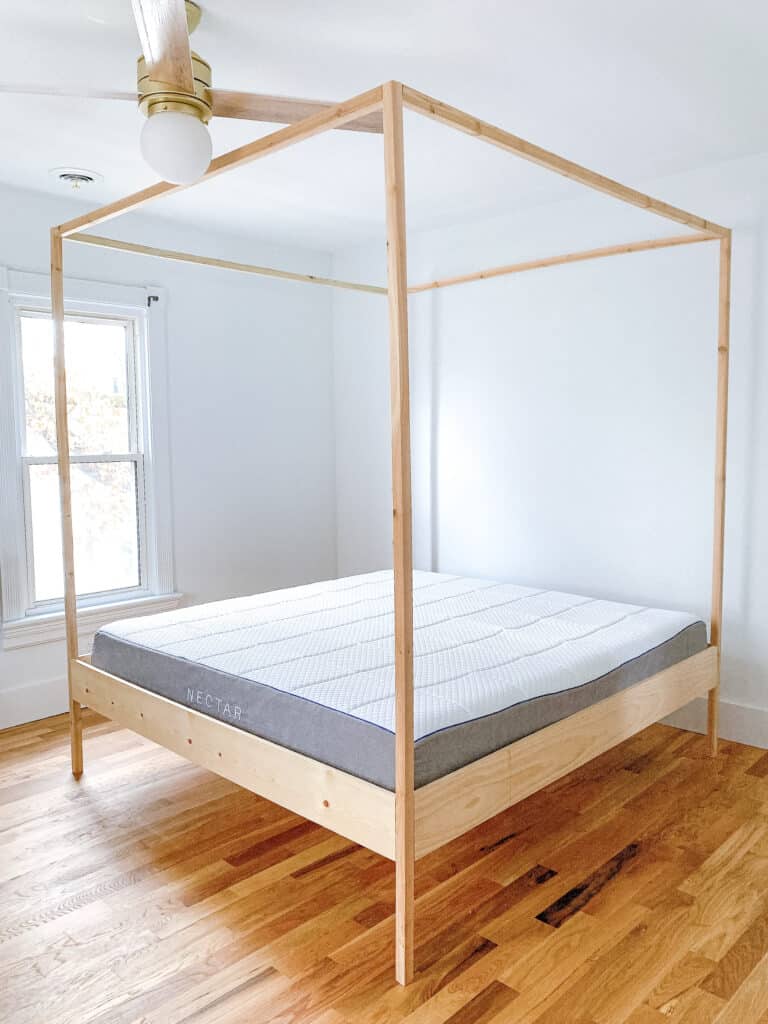 Homemade canopy outlet bed frame