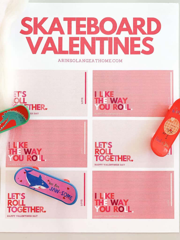 free printable skateboard Valentines 