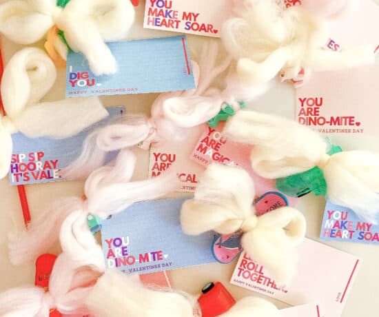 free printable valentines tied to toys