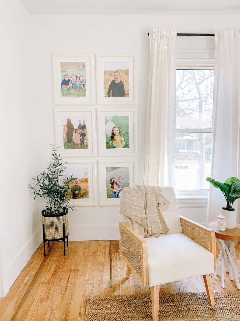 frame wall with cane chairs from Amazon