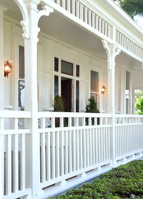 white wood front porch 