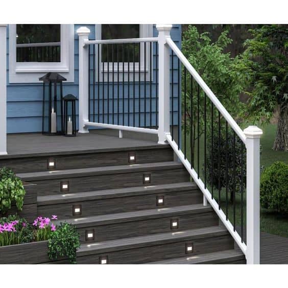 Iron and white front porch railing ideas