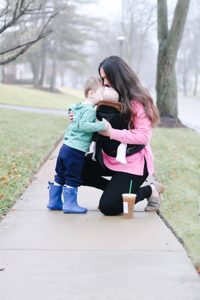 Mom with toddler and baby 