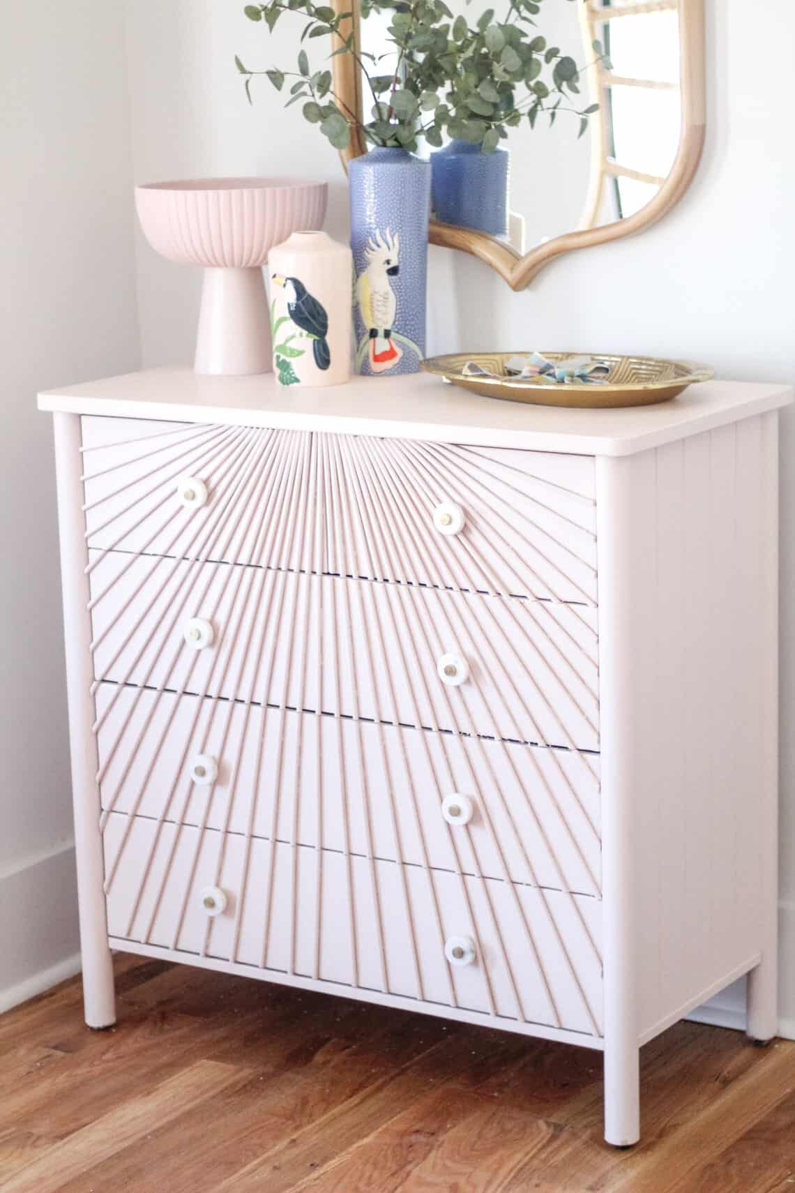 Wood Dowel Dresser - Create a DIY Sunburst Dresser - arinsolangeathome