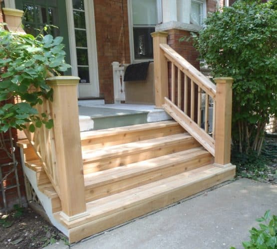 wood front porch railing 