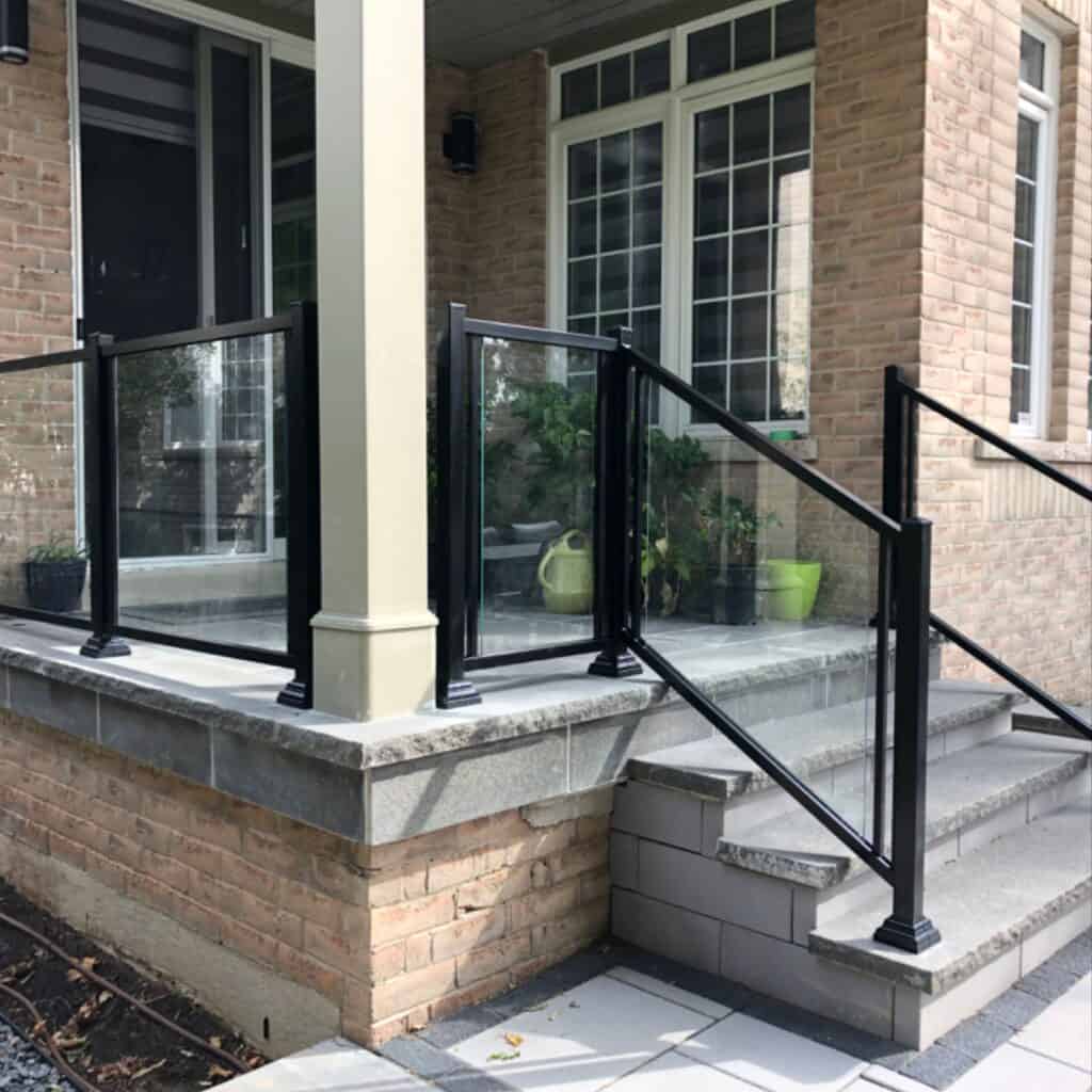 glass front porch railing 