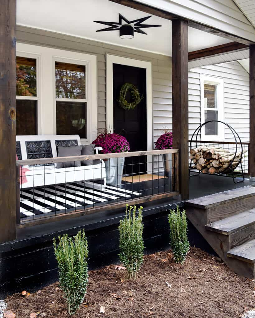 If your balcony railing has slats that are too wide, add plastic chicken  wire. Use twist ties to attach…