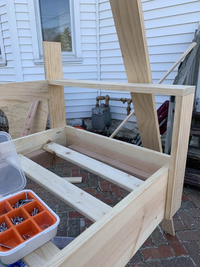 building arms on DIY Porch Swing 