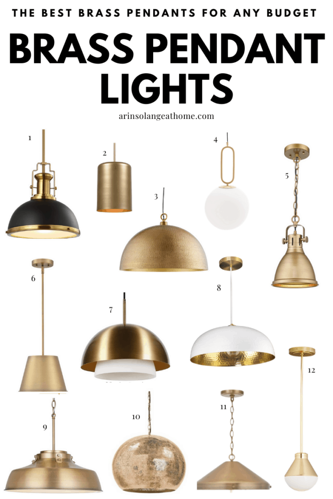 BRASS PENDANT LIGHTS IN THE KITCHEN