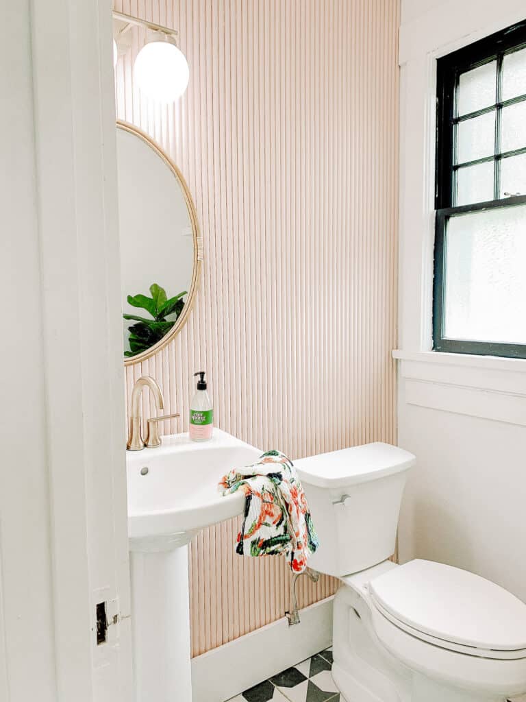 pink PVC pipe fluted wall 