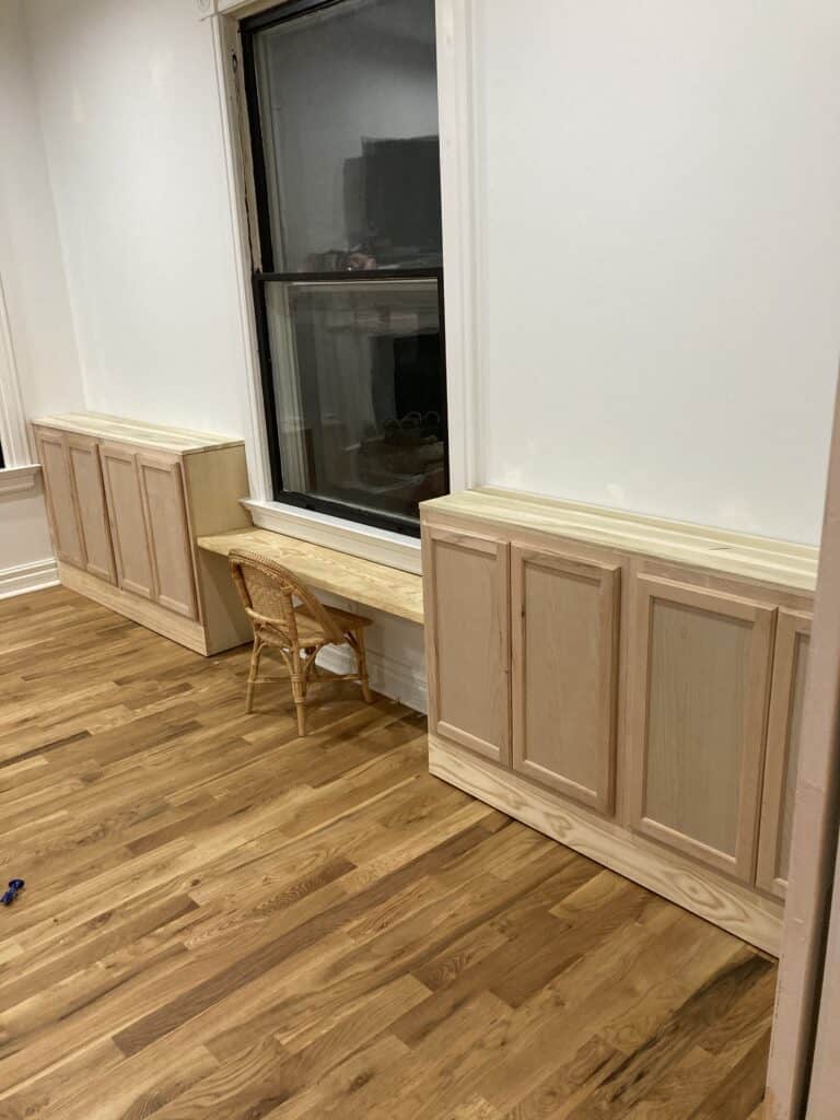 DIY built in cabinets from stock cabinets 