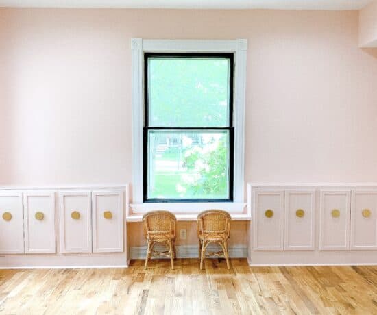 DIY built ins from stock cabinets