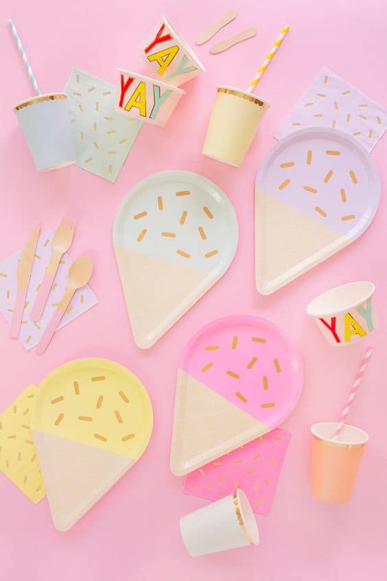 ice cream plates for birthday