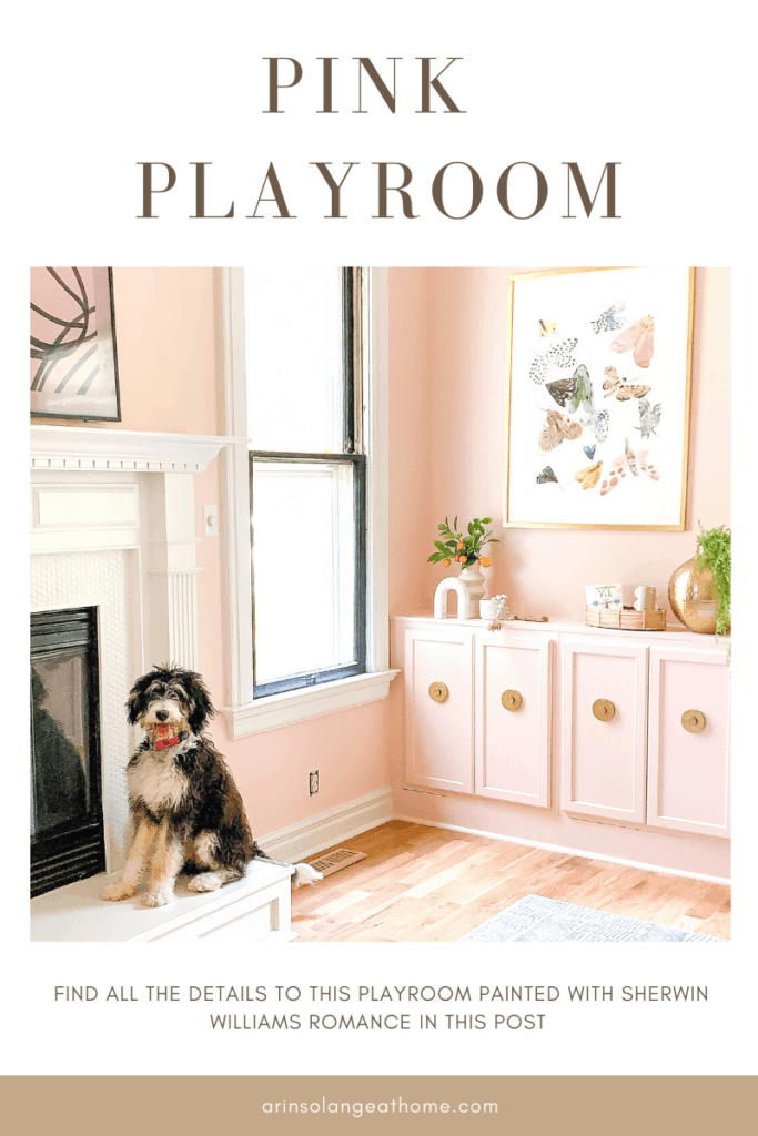 Pink playroom with Sherwin Williams Romance