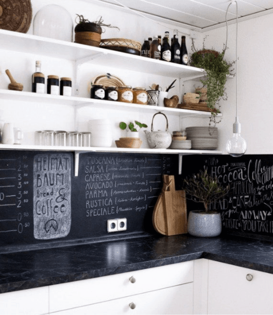 chalkboard backsplash 