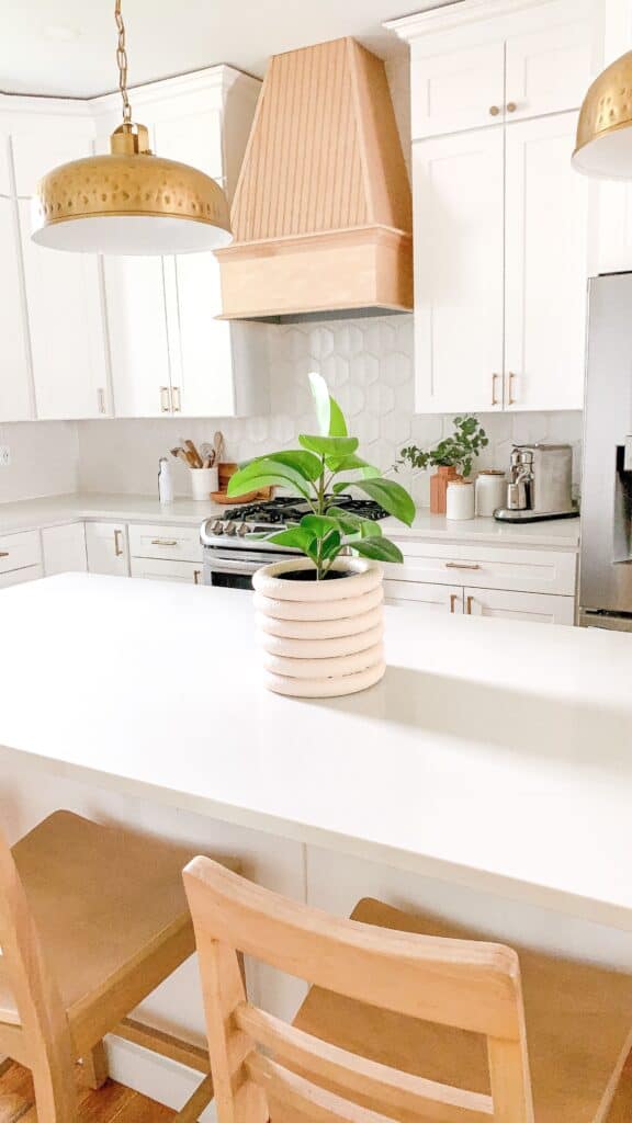 white kitchen with DIY Fluted vase