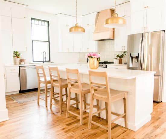 white kitchen with natural hood