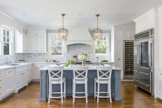 blue kitchen island