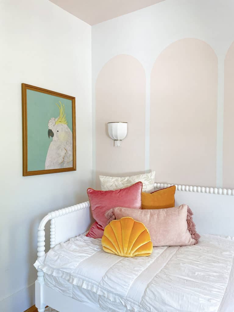 pink mustard and mint kids room