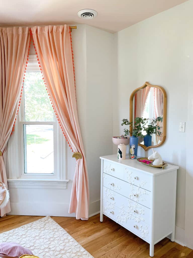 long pink velvet curtains 