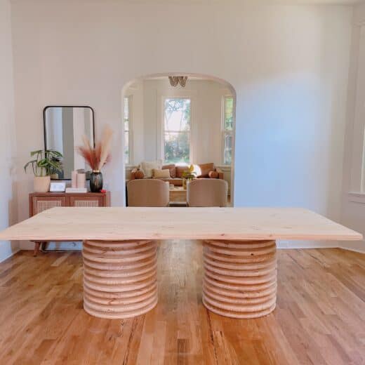 DIY Modern Dining table with pedestal base