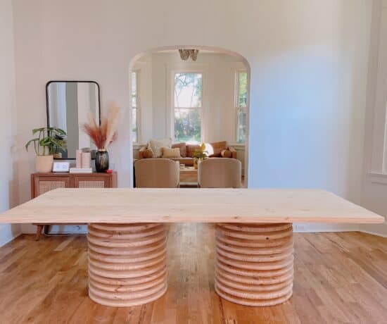DIY Modern Dining table with pedestal base