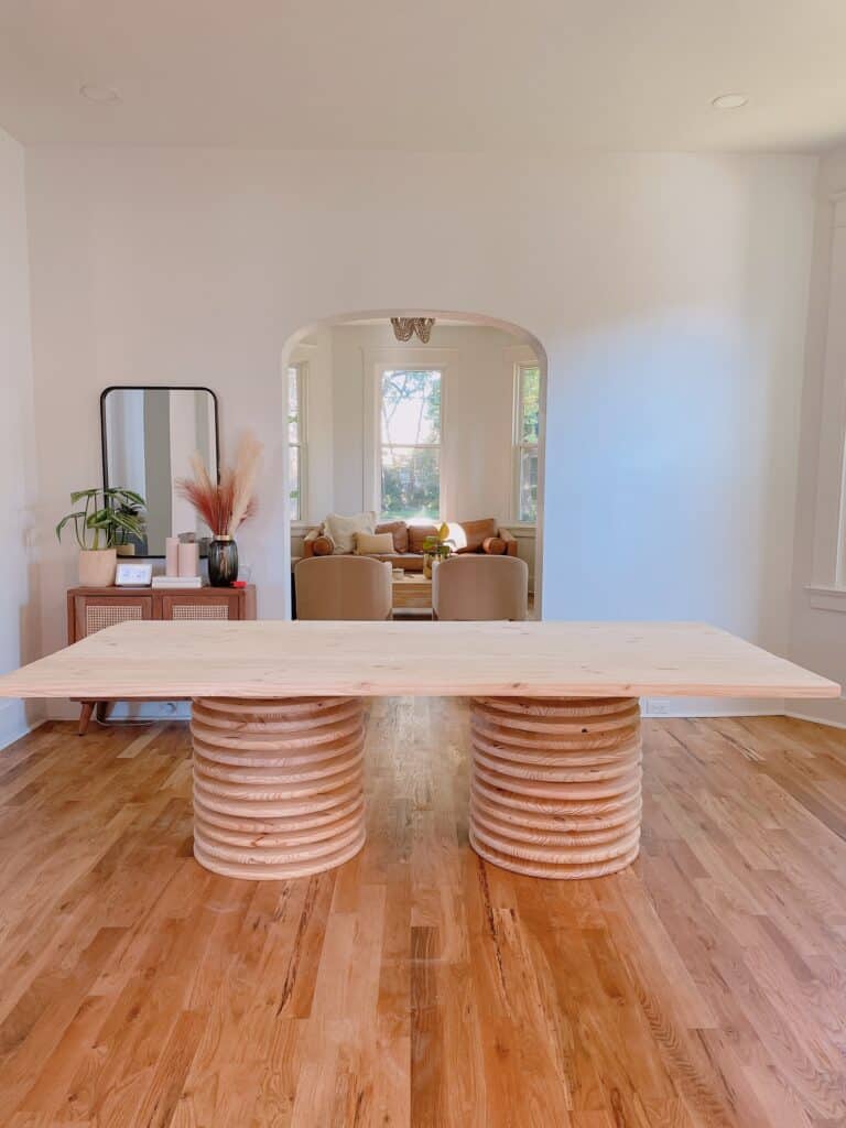 DIY Modern Dining table with pedestal base