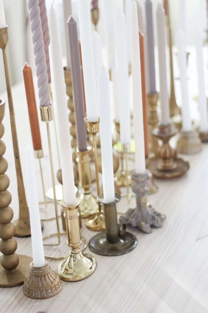 Brass candle centerpiece 