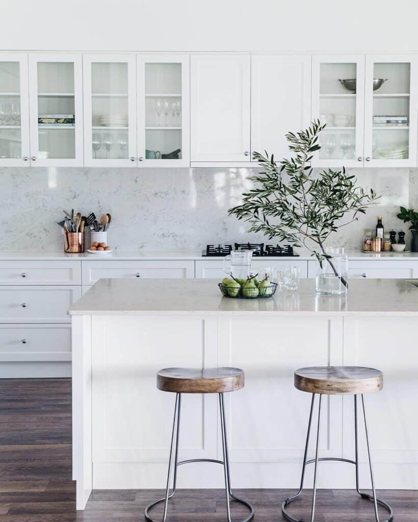 crisp white kitchen