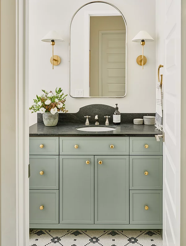 Green Shaker Cabinet Bathroom 