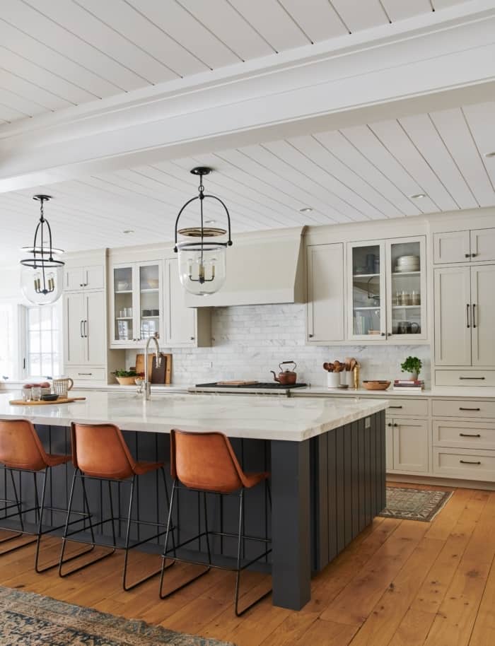 dark kitchen island