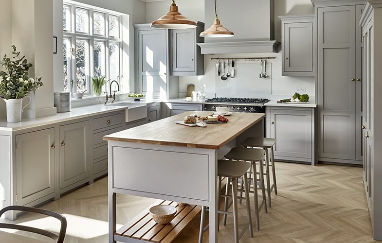 modern farmhouse gray kitchen