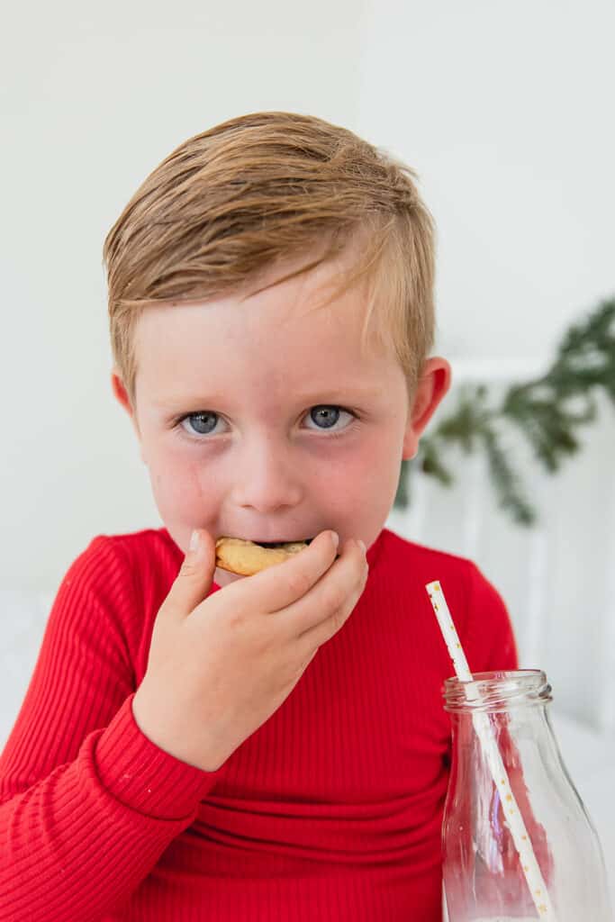 Toddler Boy Eating Cookies