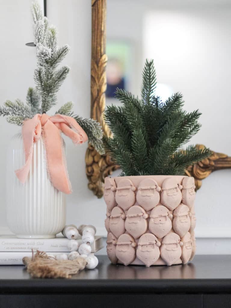 DIY pink santa planter 