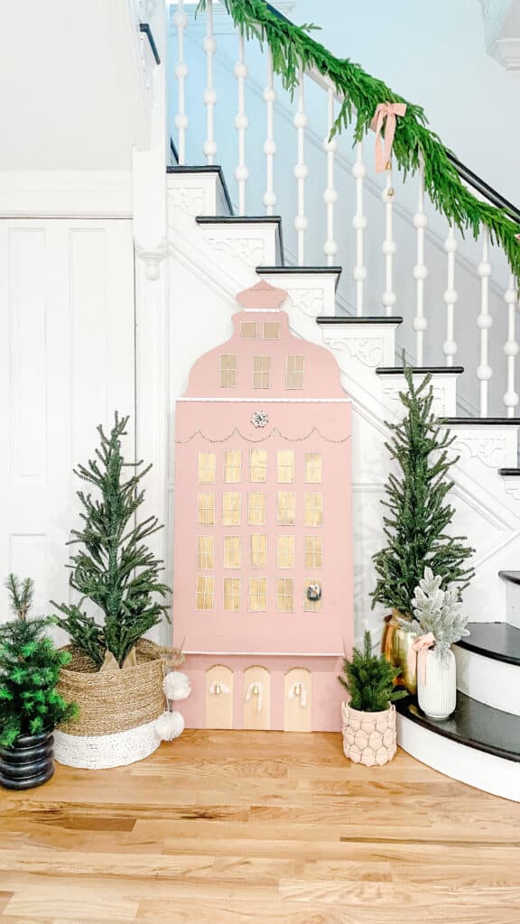 Large pink DIY advent calendar 