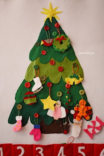 DIY felt tree Advent Calendar idea for kids 