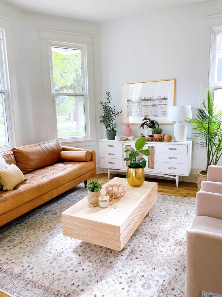 Living room with Poly and Bark napa Sofa 